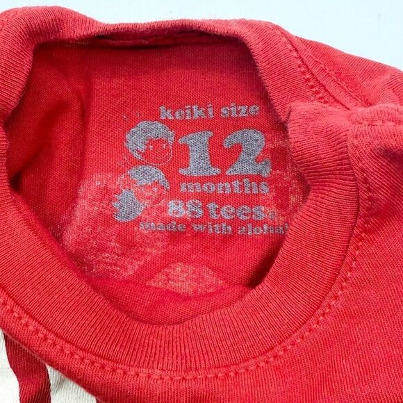 88 Tees Red GiGi Duck T Shirt - Kids US 12M - Picture 4 of 4